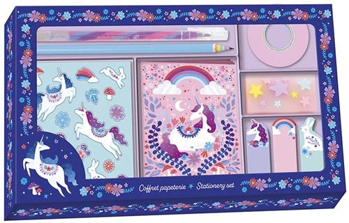 Janod Dreamland - Unicorn Schrijfset - Bevat 11 Accessoires Met Eenhoornthema - In Mooie Opbergdoos Om Al Je Benodigdheden In Op Te Bergen - Geschikt Vanaf 6 Jaar