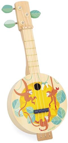 Janod Gioia - Houten Jungle Banjo - Muziekinstrument - Inclusief 3 Extra Snaren - Leert Kinderen Om Hun Muzikale Talenten Te Ontwikkelen - Geschikt Vanaf 3 Jaar