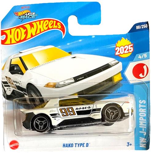 HOT WHEELS HAKO TYPE D WHITE 98/250 HW J-IMPORTS 4/5 SHORT CART 2025