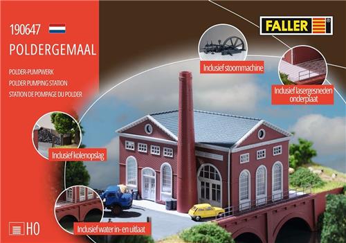 1:87 H0 Faller 190647 Poldergemaal - Polder-pompwerk - Diorama Plastic Modelbouwpakket