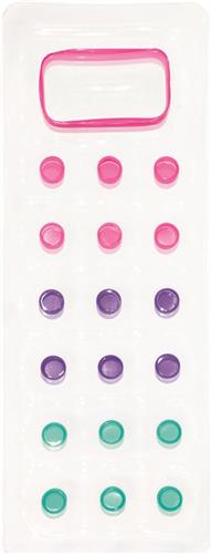 Transparant luchtmatras met doorschijnend hoofdkussen en gekleurde stippen 188 cm - Strand/zwembad luchtbed