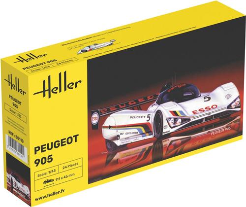 1:43 Heller 80110 Peugeot 905 - Race Auto Plastic Modelbouwpakket