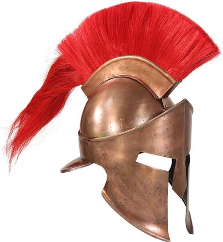 Soldatenhelm Grieks replica LARP staal koperkleurig