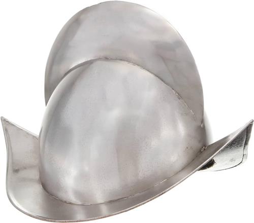 Ridderhelm middeleeuws replica LARP staal zilverkleurig