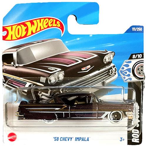 HOT WHEELS '58 CHEVY IMPALA 111/250 PURPER PINK 1:64 HW ROD SQUAD 8/10