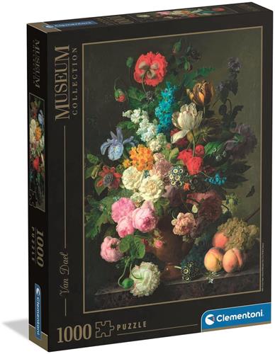 Clementoni - Puzzel - 1000 Stukjes - Van Dael: Vase de Fleur (Museum) - Puzzel Voor Volwassenen