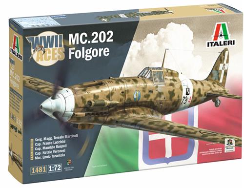1:72 Italeri 1481 MC.202 Folgore Aces - WWII Aces - Italiaans jachtvliegtuig Plastic Modelbouwpakket