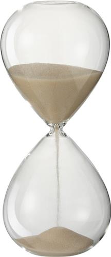 J-Line Zandloper Deco Glas/Zand Beige Medium