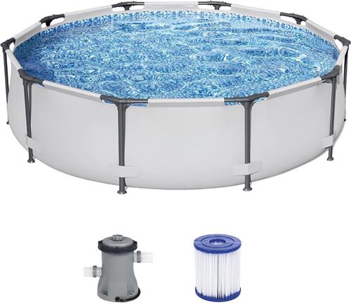 Bestway Steel Pro Max - Ruim en Duurzaam - Zwembad met Eenvoudige Montage - Inclusief Filterpomp