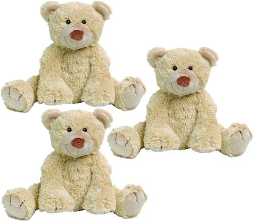 3x stuks happy Horse beige pluche knuffelbeer Boogy 35 cm - Beren dieren speelgoed knuffels