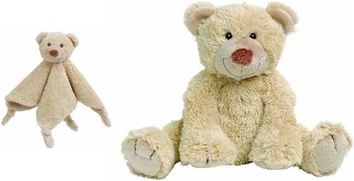 Happy Horse beer Boogy beige knuffeldoekje en knuffel 35 cm - Knuffelbeer - Kraamcadeau - Baby speelgoed