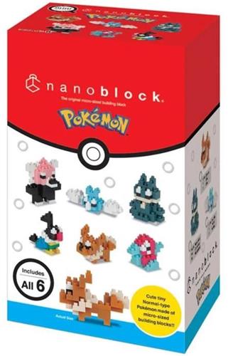 Set van 6 stenen figuren - BANDAI - NANOBLOCK - Pokémon-pakket van het normale type