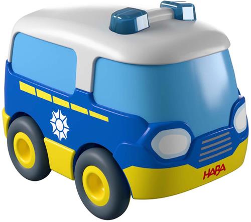 HABA Cars Politiebus - Vliegwielmotor - Duurzaam van Gerecycled Plastic - Vanaf 2 Jaar
