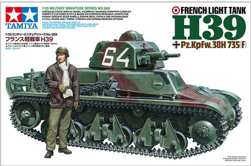 1:35 Tamiya 35389 Franse Lichte Tank H39 - Pz.Kpfw.38H 735(f) - Hotchkiss H39 - Tank Plastic Modelbouwpakket