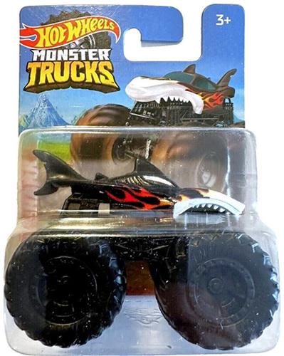 HOT WHEELS LAVA SHARK MONSTER TRUCKS BLACK WHITE 1:64 HW (HFB96) SHORT CART