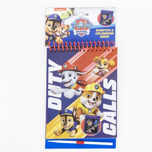 Paw Patrol Kraskaarten & Kleurplaten Set  14x21 cm  14 Afbeeldingen + Kraspen  Creatief Plezier voor Kinderen
