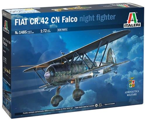 1:72 Italeri 1485 FIAT CR.42 CN "Falco" Night Fighter - Propeller Vliegtuig Plastic Modelbouwpakket