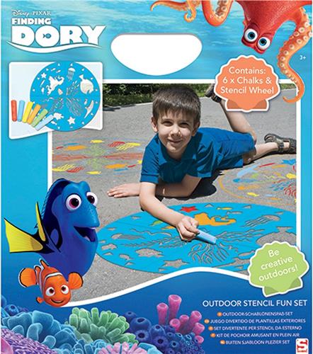 Finding Dory Buiten Sjabloon voor Stoepkrijten Plezier Set  33x29x7cm | Figuren tekenen op Straat met Stoepkrijt | Vormen voor Tekenen Straattekeningen | Krijtvorm