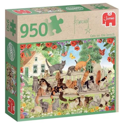 Jumbo - Francien - 950 stukjes - Cats on the bench - Legpuzzel - puzzel - katten