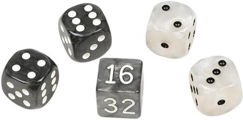 Philos Dobbelset voor Backgammon, kunststof zwart-wit.