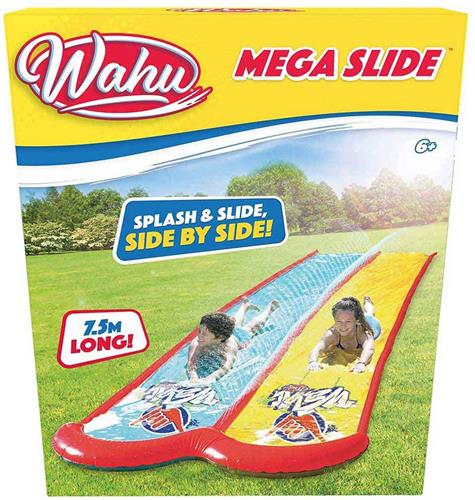 Wahu - Achtertuin Mega Glijbaan - Waterglijbaan mat - Waterglijbaan dubbel 7,5m