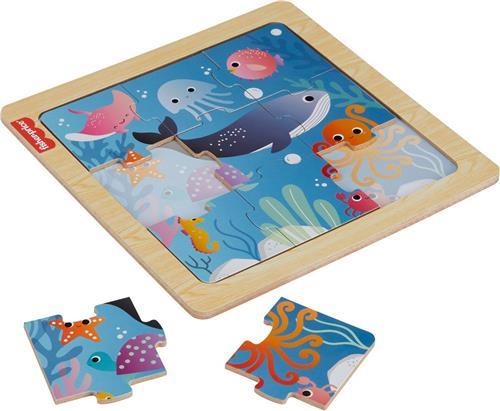 Fisher-Price Wooden Jigsaw Puzzle, 9 stuk(s), Dieren, 2 jaar