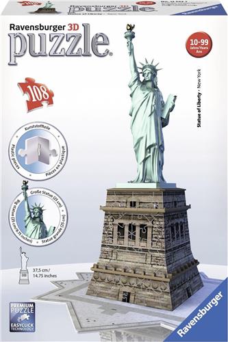Ravensburger Vrijheidsbeeld- 3D puzzel gebouw - 108 stukjes