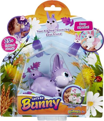 Animagic - Let's Go Bunny - Konijn - Paars - Speelgoedrobot - Speelgoedkonijn