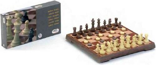 Cayro - Schaken en Dammen Spelbord Magnetisch - Medium Formaat - Geschikt vanaf 7 Jaar