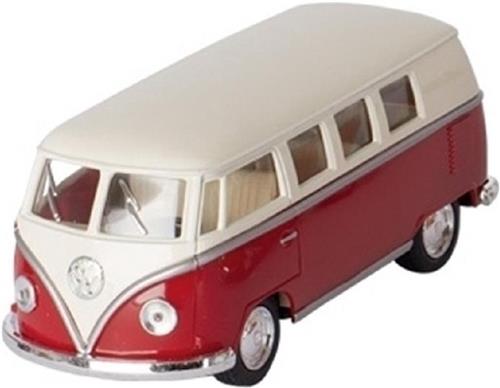 Modelauto Volkswagen T1 two-tone rood/wit 13,5 cm - speelgoed auto schaalmodel - miniatuur model