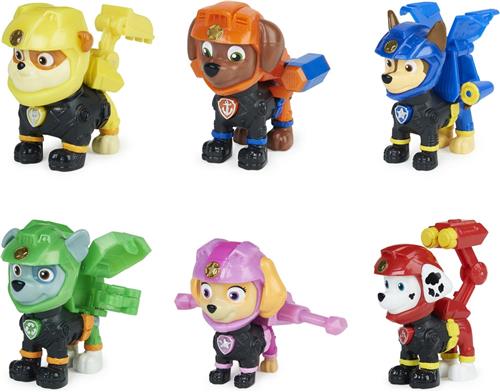 PAW Patrol Moto Pups Rubble rescue pup verzamelfiguur + politie badge