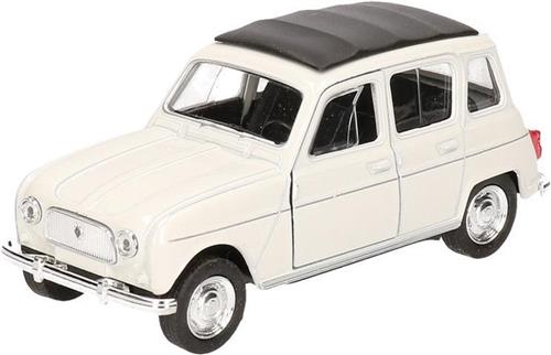 Modelauto Renault 4 wit 11,5 cm - speelgoed auto schaalmodel