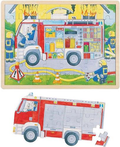 Goki Houten Lagenpuzzel Brandweer aan het Werk, 60st.