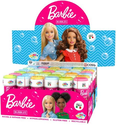 4x Barbie bellenblaas flesjes met spelletje 60 ml voor kinderen - Uitdeelspeelgoed - Grabbelton speelgoed
