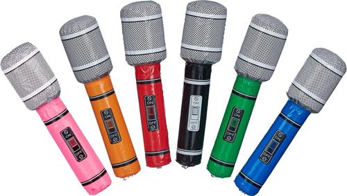 relaxdays opblaasbare microfoon - micro voor kinderverjaardagen - microphone opblaasbaar