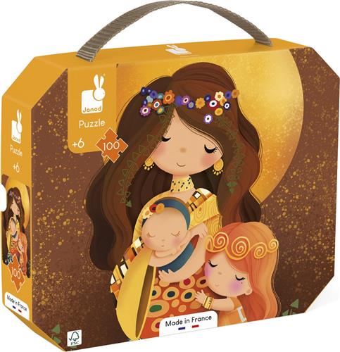 Janod - Puzzel Geïnspireerd Door Gustav Klimt - In Puzzelkoffer - 100 Stukjes - Geschikt Vanaf 6 Jaar