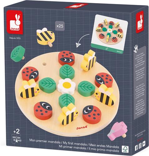 Janod - Mijn Eerste Mandala - De Tuin - Maak De Bijgeleverde Voorbeelden Na Of Creëer Een Eigen Mooie Tuin! - Geschikt Vanaf 2 Jaar