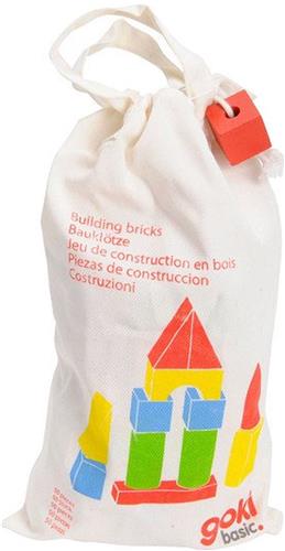 Goki Houten Bouwblokken in Tas, 50st.