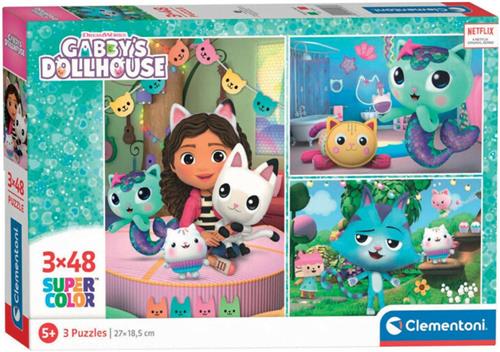 Clementoni Kinderpuzzels - Gabby's Dollhouse - 3 Puzzels van 48 Stukjes - Puzzel - 4+ jaar