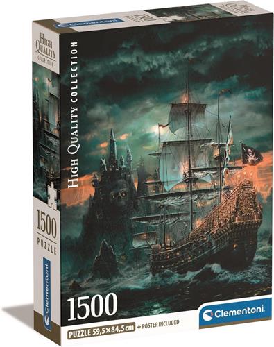 Clementoni - Puzzel 1500 Stukjes - Compacte doos - Piratenschip - Puzzel Voor Volwassenen