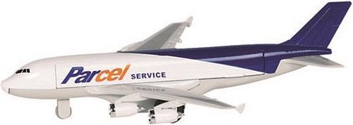 Speelgoed vracht vliegtuig wit/blauw 19 cm