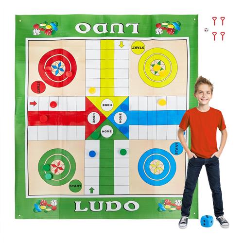 Relaxdays Mens-erger-je niet - bordspel XXL - spelletje buiten - 160x180 - tuinspel