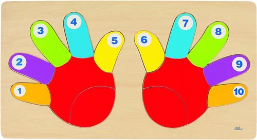 Goki Houten Telpuzzel Hand, 14st.