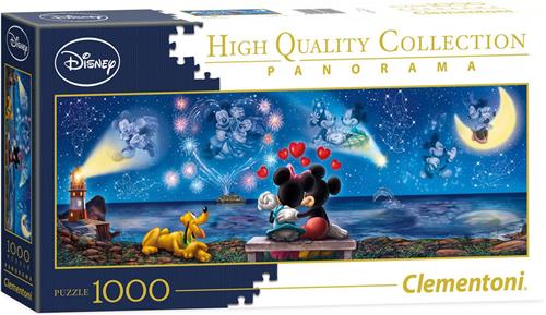 Clementoni - Puzzel 1000 Stukjes - Panorama - Mickey & Minnie - Puzzel Voor Volwassenen en Kinderen - 14-99 jaar
