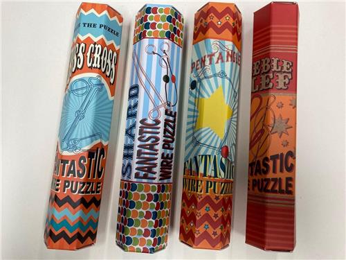 4 metalen geduld spellen fantastic wire puzzel.