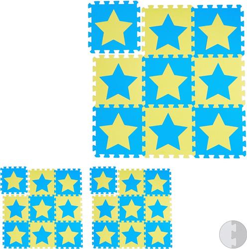 Relaxdays 27 x puzzelmat ster - speelmat - speelkleed - vloerpuzzel - speeltapijt  kinder