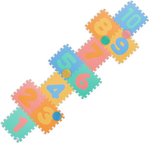 Relaxdays puzzelmat cijfers - speelmat puzzel - hinkelspel - puzzeltegels - 1 tot 10