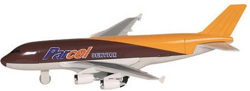 Speelgoed vracht vliegtuig bruin/geel 19 cm