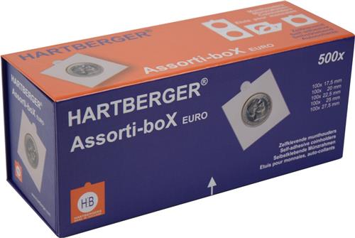 Hartberger Assortie-boX Euro-maten met 500x zelfklevende munthouders