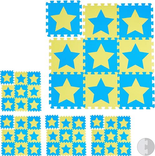 Relaxdays 45 x puzzelmat ster - speelmat - speelkleed - vloerpuzzel - speeltapijt  kinder